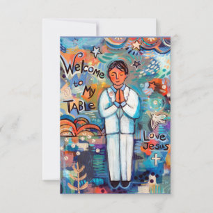 First Communion Customisable Prayer Card for boys