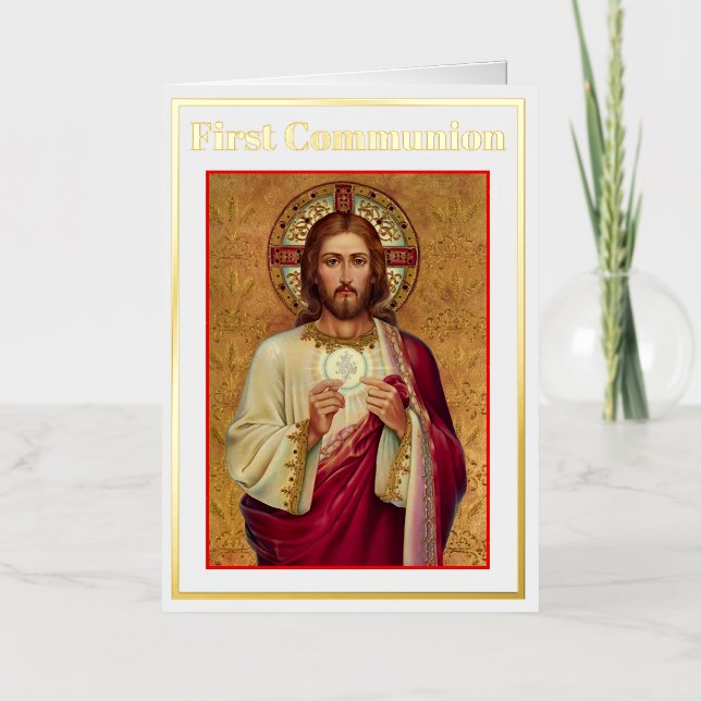 First Communion Day foil greeting card (Front)