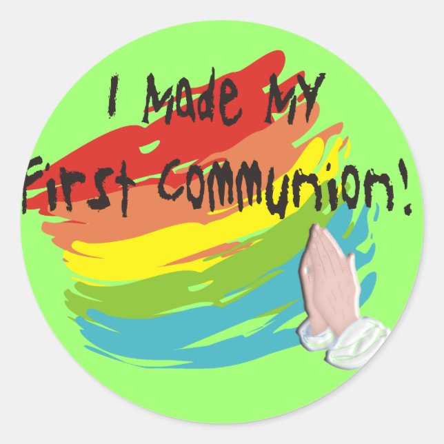 First Communion Day T-Shirts and Gifts Classic Round Sticker (Front)