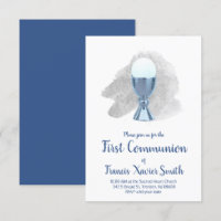 first communion elegant blue chalice