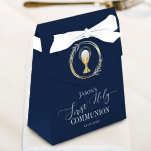 First Communion elegant blue Favour Box