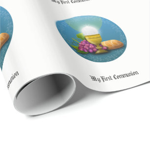 First Communion Gifts Eucharist Personalised Wrapping Paper