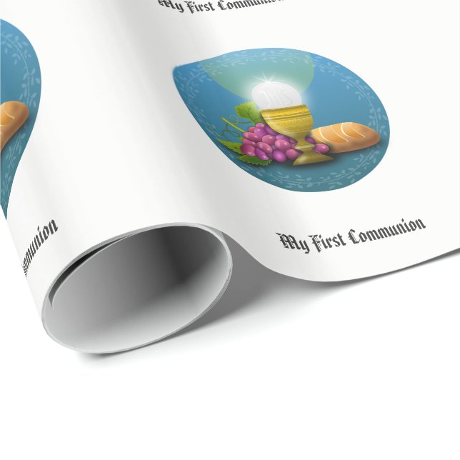 First Communion Gifts Eucharist Personalised Wrapping Paper (Roll Corner)