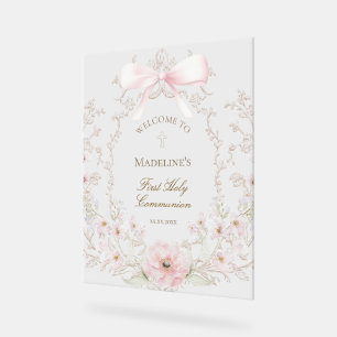 First Communion girl welcome Acrylic Sign