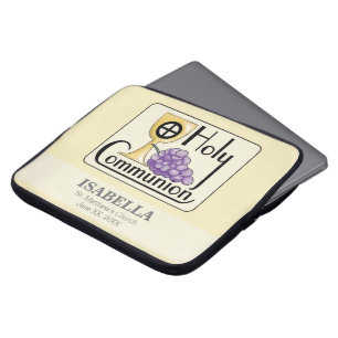 First Communion Grapes and Cup, Customisable Laptop Sleeve