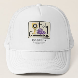 First Communion Grapes and Cup, Customisable Trucker Hat