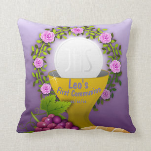 First Communion Holy Eucharist Photo Personalised Cushion