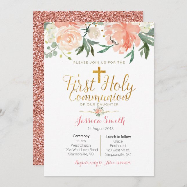 First Communion Invitation (Front/Back)