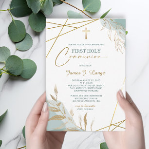 First Communion Invitation Boy