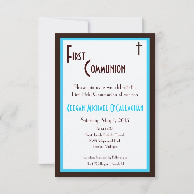 First Communion Invitation - Boy (Front)