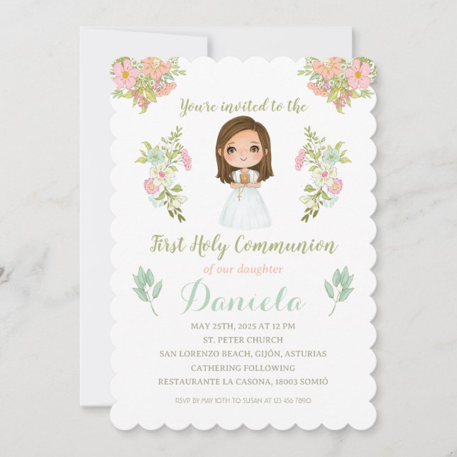First Communion Invitation DANIELA (Front)