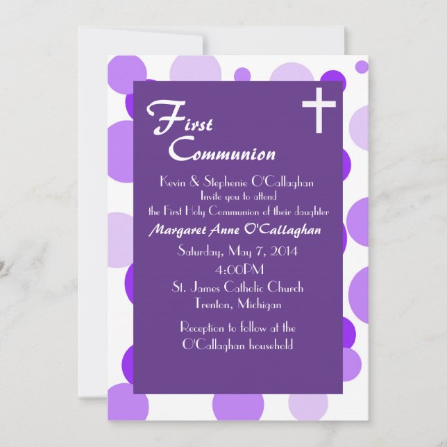First Communion Invitation - Girl (Front)