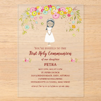 First Communion invitation on acrylic PETRA
