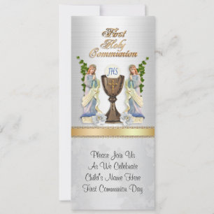 First  communion invitation with photo
