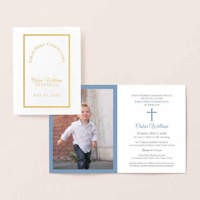 First Communion Invitation with Photo (Display)