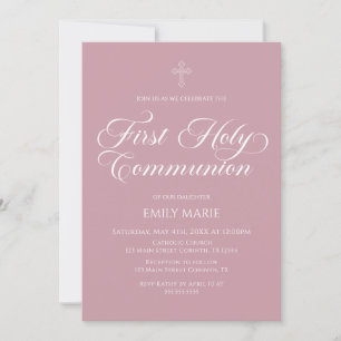 First Communion Mauve Invitation