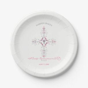 First Communion Party Paper Plate, Custom Plates