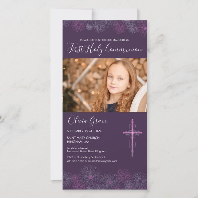 First Communion Photo Card Invite - 1st Communion (Front)