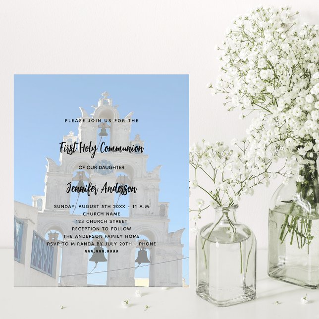 First Communion photo church budget invitation (Creator Uploaded)