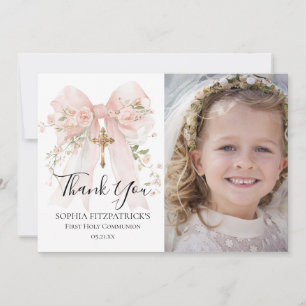 First Communion Photo Thank You Card 