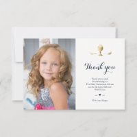 First Communion Photo Thank you Minimalist Gold