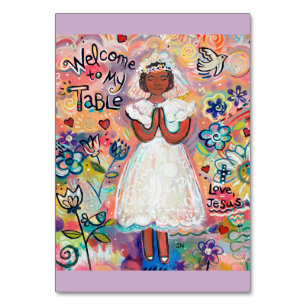 First Communion Prayer Card for Black Girl