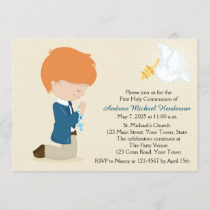 First Communion, Red Haired Boy Invitation