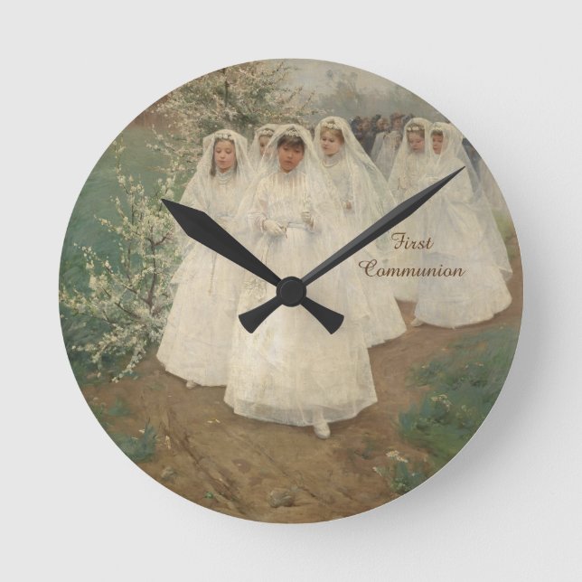 First Communion Round Clock (Front)