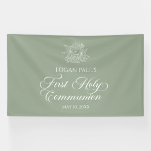 First Communion Sage banner backdrop