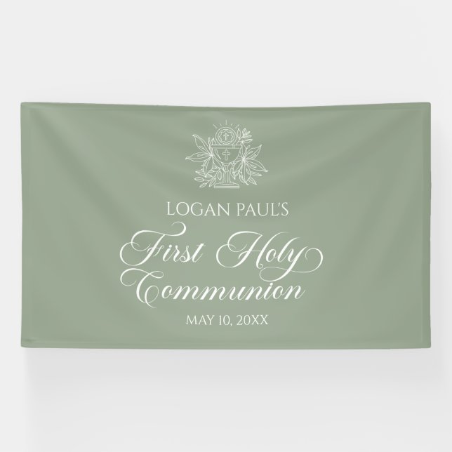 First Communion Sage banner backdrop  (Horizontal)