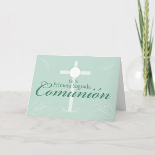 First Communion, Spanish Script on Green Card