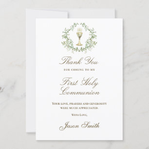 First Communion thank you Card