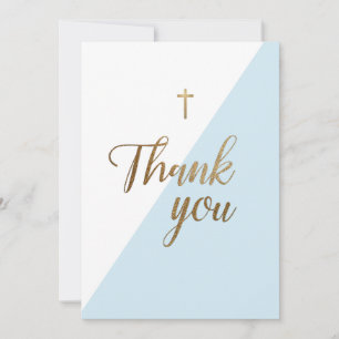 First Communion Thank You Modern blue Boy Card