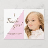 First Communion Thank You Modern pink Photo