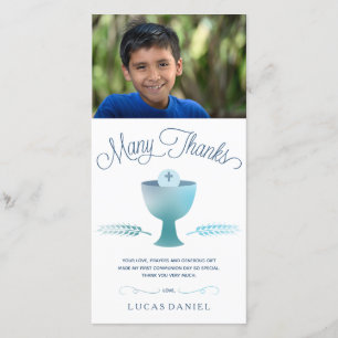 First Communion Thank You Photo Card - Custom