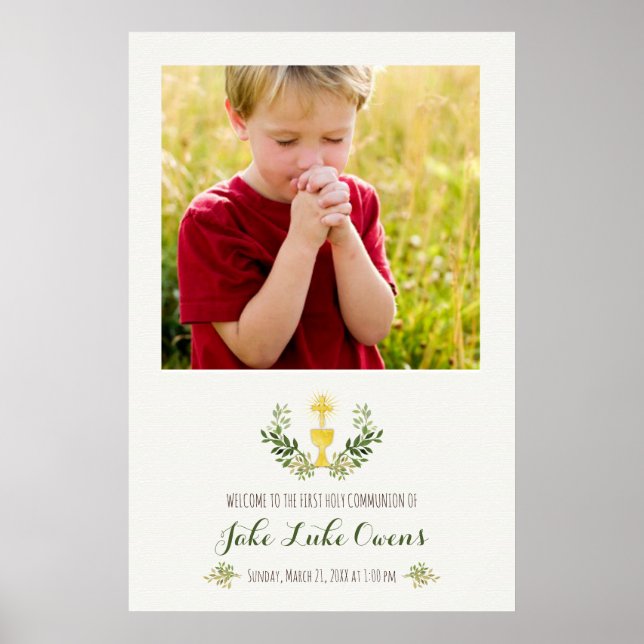 First Communion Welcome Photo Banner/Poster Poster (Front)