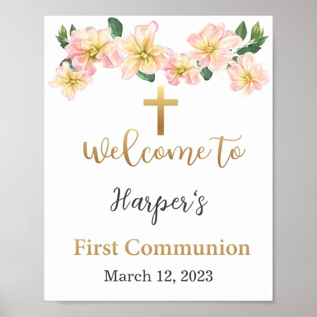 First Communion Welcome Sign, Communion Poster (Front)