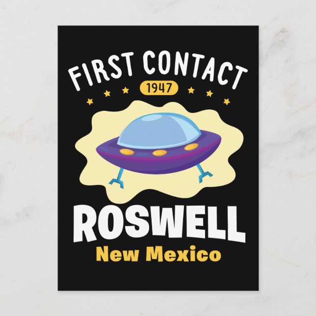 First Contact Roswell New Mexico Alien UFO Postcard (Front)