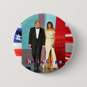 First Couple Donald and Melania Trump Inauguration 6 Cm Round Badge