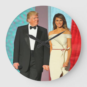 First Couple Donald and Melania Trump Inauguration Large Clock