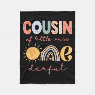 First Cousin Little Miss Onederful Birthday Fleece Blanket