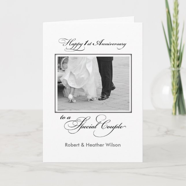 First Custom Name Wedding Anniversary Congratulati Card (Front)