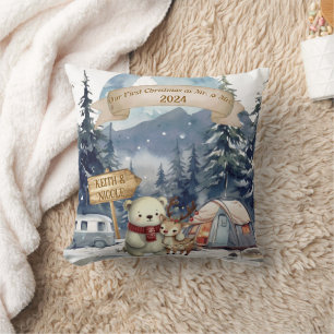 First Cute Christmas Newlywed Keepsake Ornament Cushion