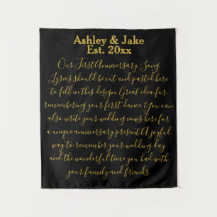 First Dance Song Lyrics Anniversary Party Backdrop Tapestry
