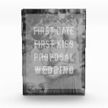 First Date First Kiss Proposal Wedding Dates Photo Block<br><div class="desc">important dates or milestones or other editable text over your photo background. Overlay optional.

Photo(s) courtesy of Leeds Wedding Photographer,  John Hope. Visit him at http://www.johnhopephotography.com</div>