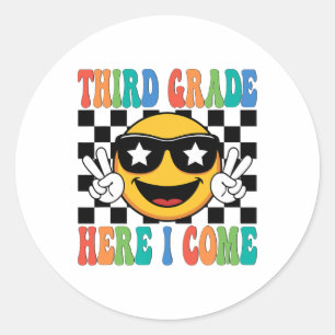 First Day 3rd Grade Third Grade Here I Come Back T Classic Round Sticker