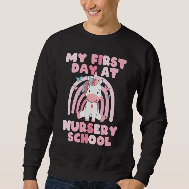 First Day At Nursery School Girl Future Nurse Back Sweatshirt (Front)
