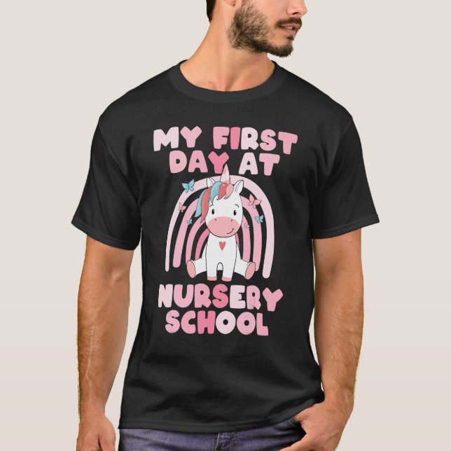 First Day At Nursery School Girl Future Nurse Back T-Shirt (Front)