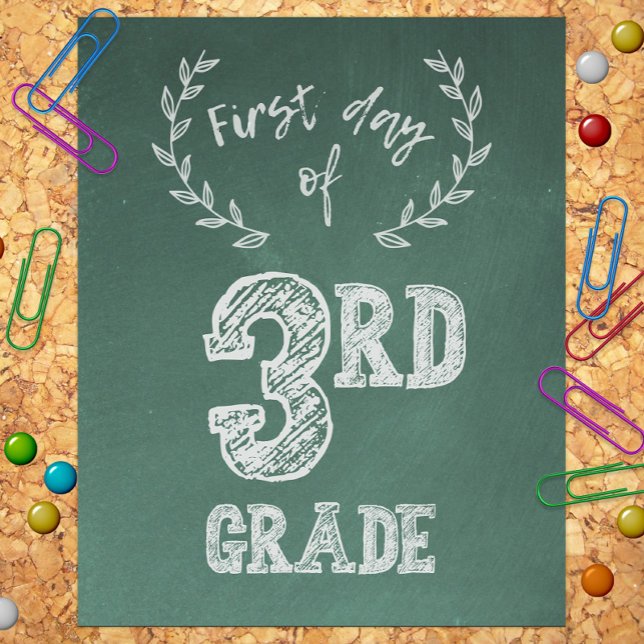 First Day Back to School, 1st Day of 3rd Grade Photo Print (Creator Uploaded)