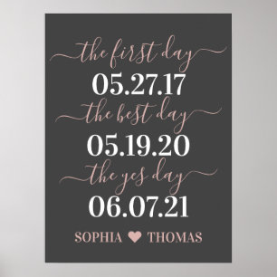 First Day Best Day Yes Day Wedding Date Sign